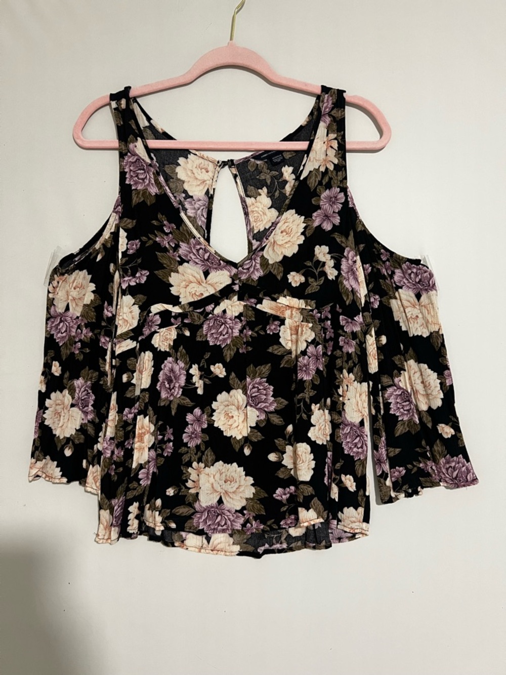 American Eagle Womens XS Long Sleeve Off The Shoulder Romantic Whimsigoth